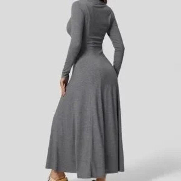 HALARA Gray Long Sleeve Maxi Dress - Picture 3 of 4